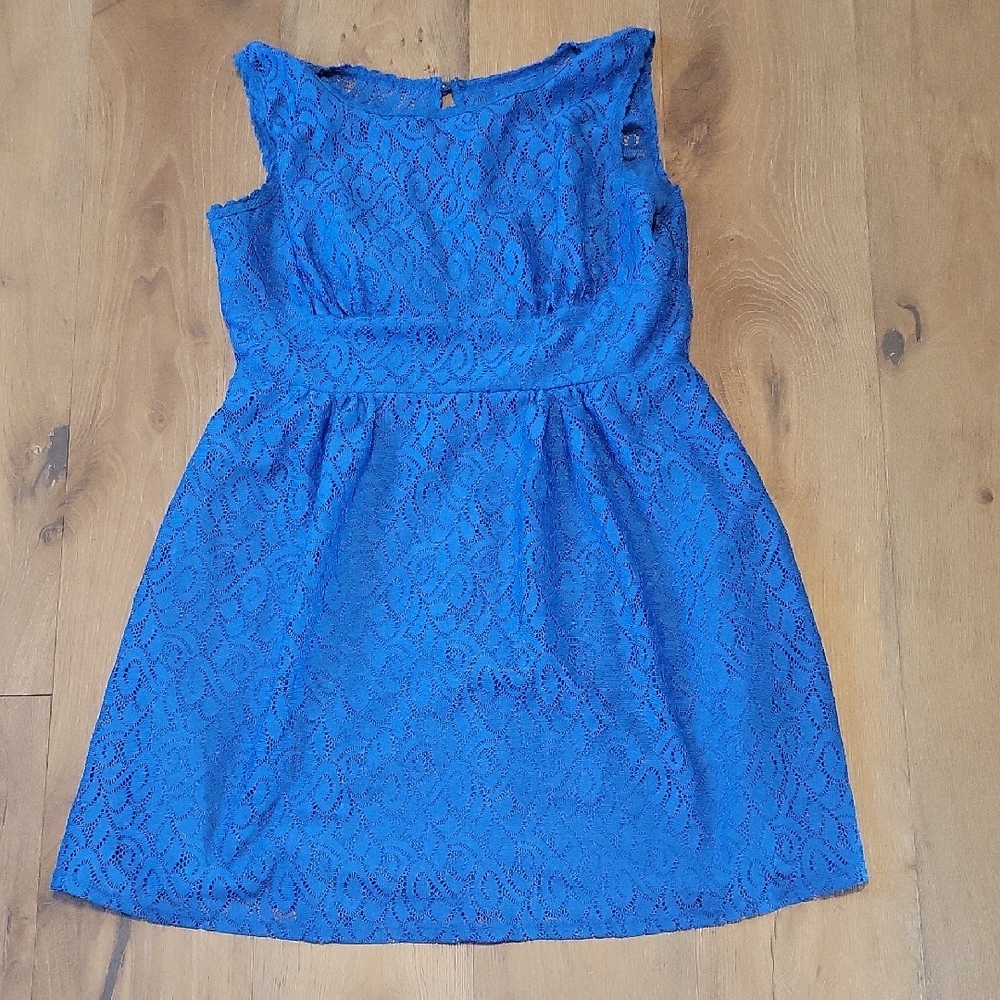 Dress Barn Blue Lace Dress Plus Size 16